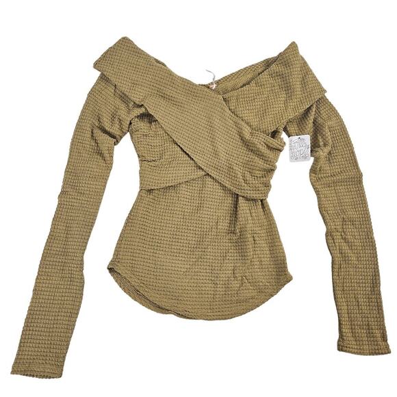 Free People Tops - Free People Marley Top Cold Shoulder NWT Small Khaki/Brown